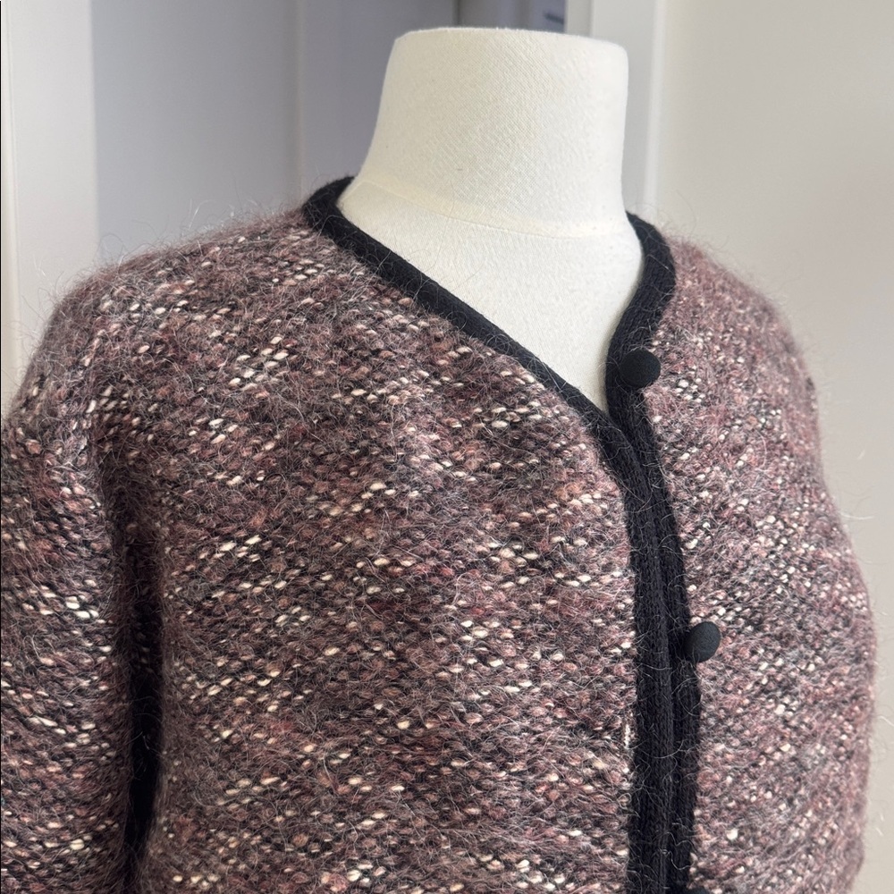 Collection Ninety-Three Toronto Black and Brown Knit Sweater Jacket S/M - Picture 4 of 7